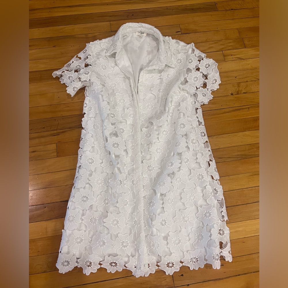 White Floral Lace Dress | Small